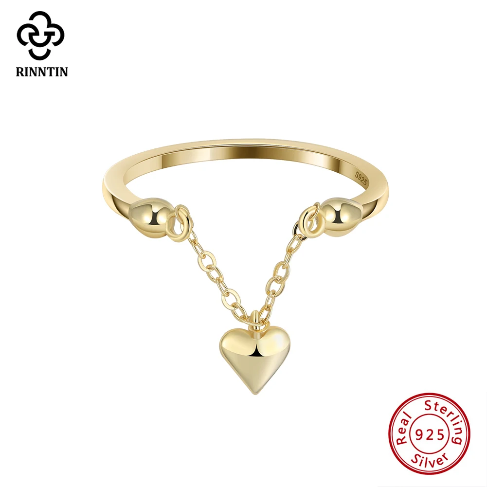 Rinntin S925 Sterling Silver Heart-shaped Tassel Chain Adjustable Ring Heart Pendant Finger Rings Jewelry Anillos Gifts APR40
Rinntin S925 Sterling Silver Heart-shaped Tassel Chain Adjustable Ring Heart Pendant Finger Rings Jewelry Anillos Gifts APR40