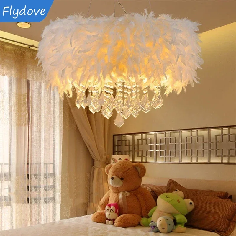 Modern Creative Design Feather Crystal Pendant Lamp for Hotel Living Bedroom Kitchen Princess Room LED Indoor Lighting Decor
Modern Creative Design Feather Crystal Pendant Lamp for Hotel Living Bedroom Kitchen Princess Room LED Indoor Lighting Decor