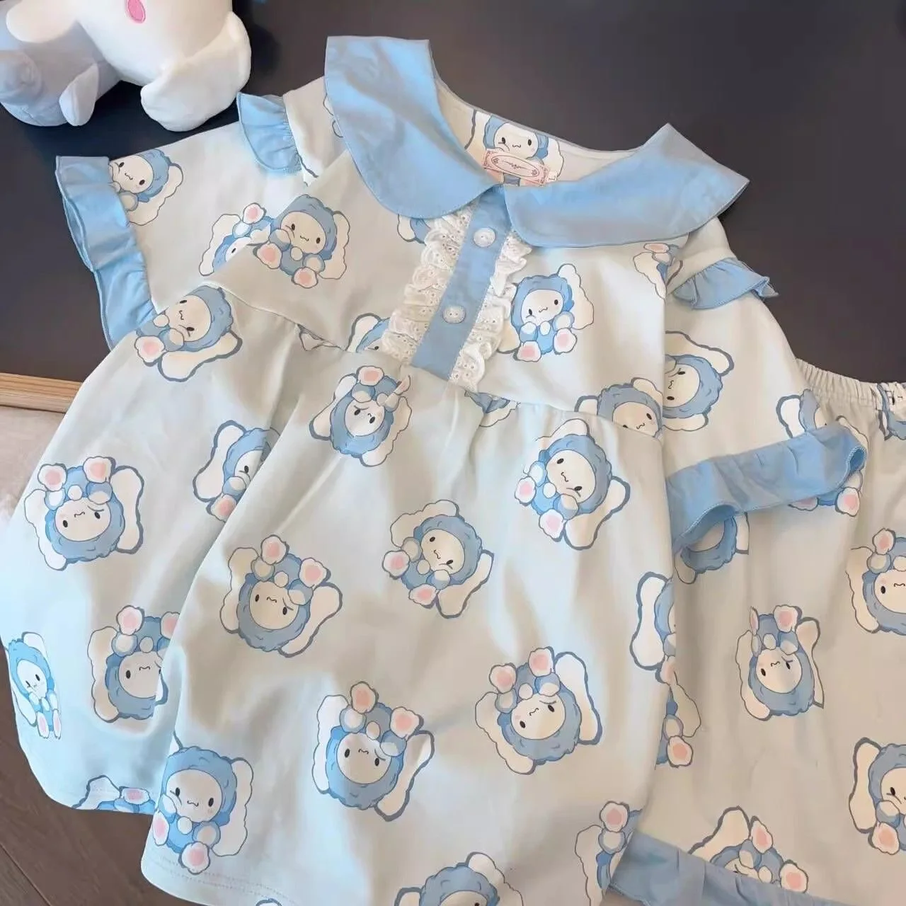 Princess Ruffle Pajamas Sets Blue Women Kawaii Dog Summer PJ Set Pink Rabbit Y2K Cute Homewear Button Girls Sleepwear Loungewear
Princess Ruffle Pajamas Sets Blue Women Kawaii Dog Summer PJ Set Pink Rabbit Y2K Cute Homewear Button Girls Sleepwear Loungewear