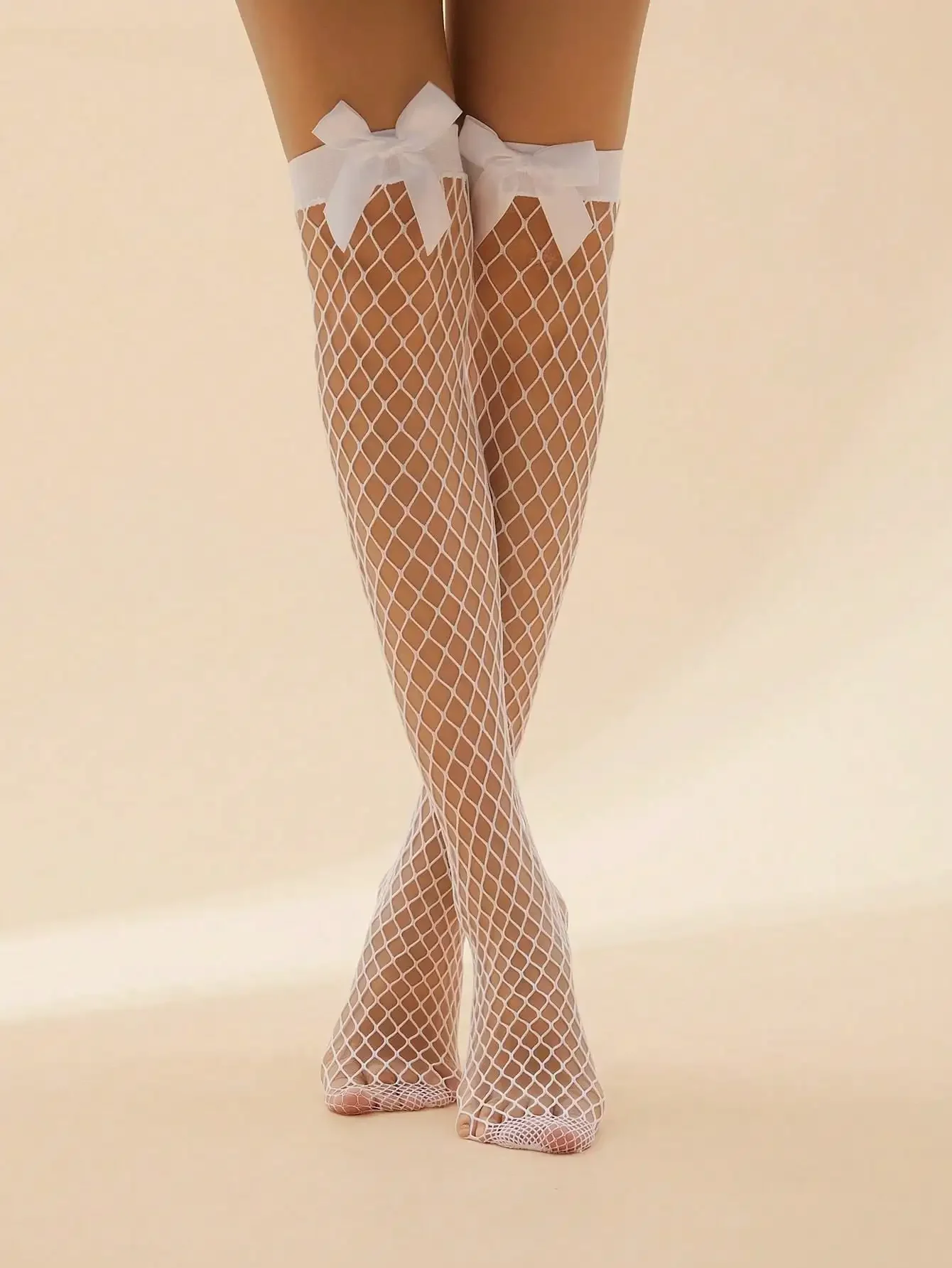 1 Pair Women's Sexy Bow Decor Elastic Thigh High Fishnet Stockings - Suitable For Skirts, Dates, Parties And Nightclubs
1 Pair Women's Sexy Bow Decor Elastic Thigh High Fishnet Stockings - Suitable For Skirts, Dates, Parties And Nightclubs