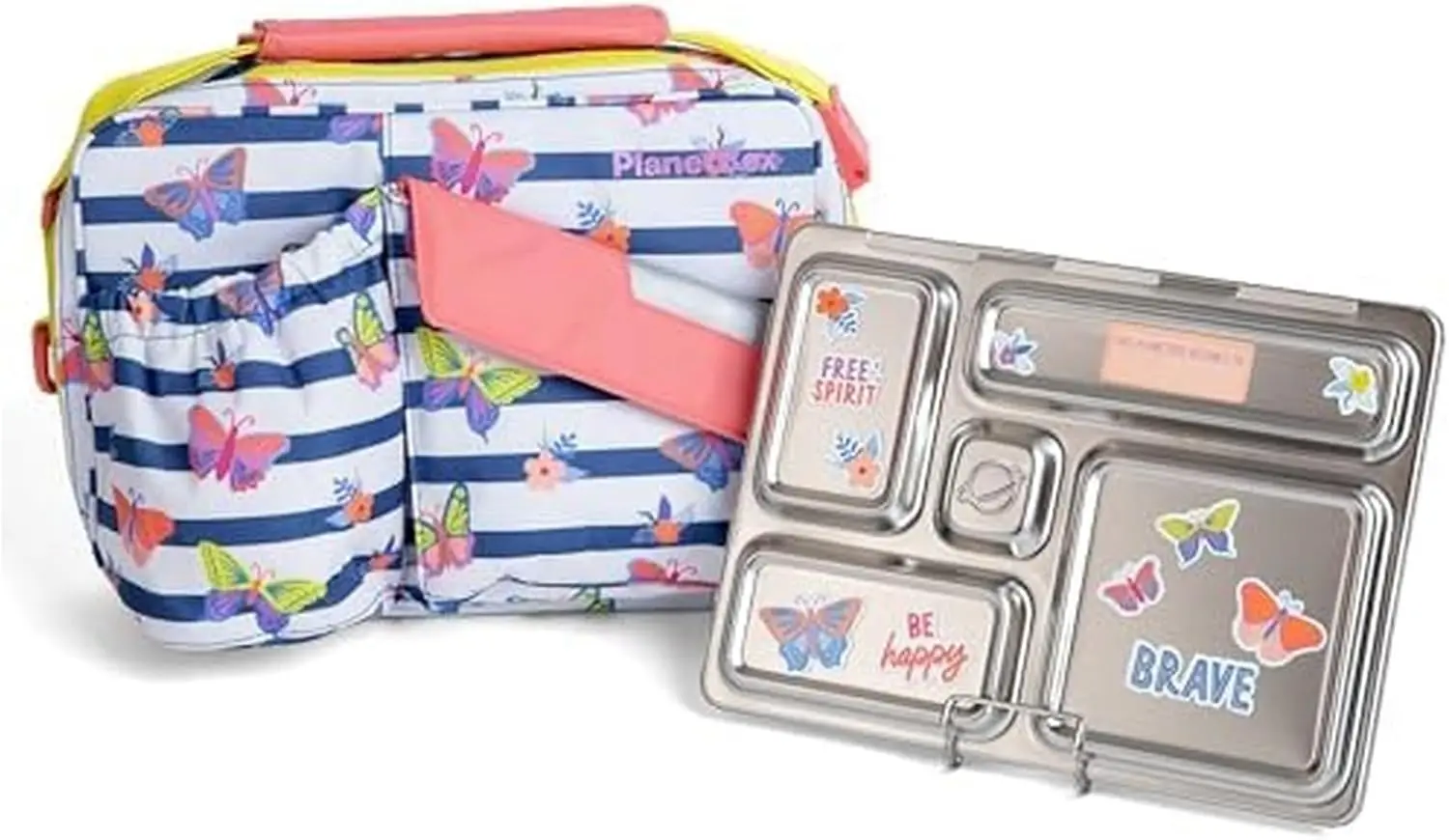 5-Compartment Stainless Steel Bento Lunch Box Kit for Youth with Insulated Bag, Leakproof Containers & Magnets - Butterflies Edition
5-Compartment Stainless Steel Bento Lunch Box Kit for Youth with Insulated Bag, Leakproof Containers & Magnets - Butterflies Edition