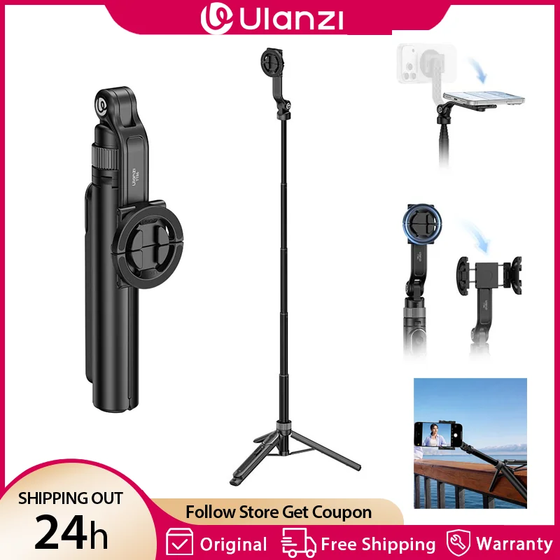 Ulanzi TT86 Mini Overhead Selfie Stick Magnetic Phone Tripod with 2 in 1 Clamp Mount Wireless Control for Vlog Iphone 17 Android
Ulanzi TT86 Mini Overhead Selfie Stick Magnetic Phone Tripod with 2 in 1 Clamp Mount Wireless Control for Vlog Iphone 17 Android
