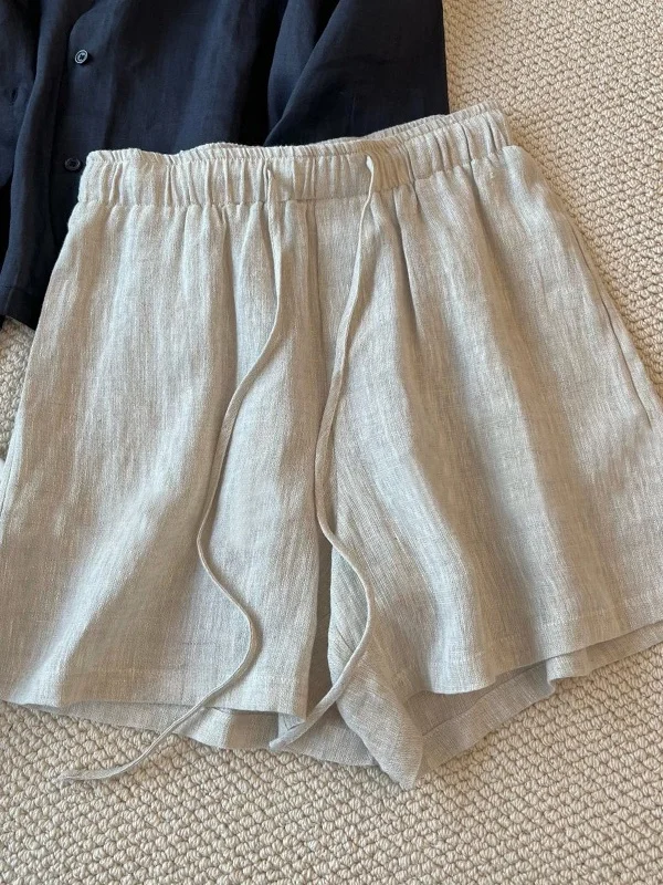 Comfortable Wide Leg Short Pants Women's High Waist Elastic Waist Drawstring Cotton Linen Summer Small Size Fashion Style
Comfortable Wide Leg Short Pants Women's High Waist Elastic Waist Drawstring Cotton Linen Summer Small Size Fashion Style