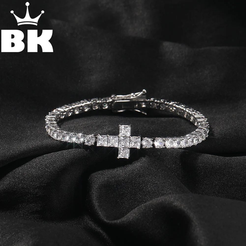 THE BLING KING 4mm Cross Tennis Chain Bracelet For Men Iced Out Round Cut CZ Stack Link Baguette Cross Luxury Hip Hop Jewelry
THE BLING KING 4mm Cross Tennis Chain Bracelet For Men Iced Out Round Cut CZ Stack Link Baguette Cross Luxury Hip Hop Jewelry