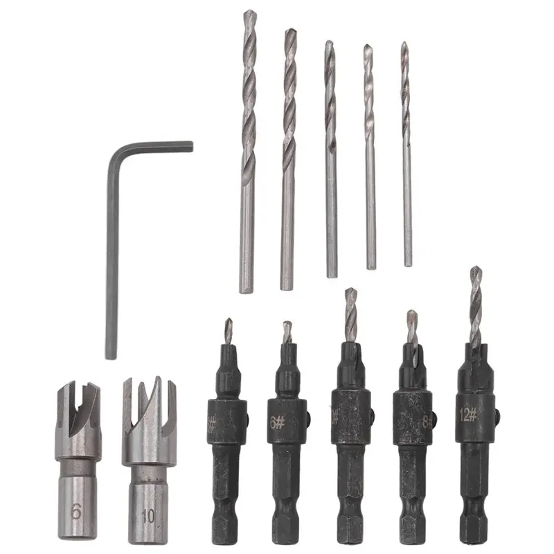HOT Countersink Drill Bit Set, Woodworking Chamfer Adjustable Countersink Tools On Counter Sink Holes With 1/4Inch Hex Shank~Jul
HOT Countersink Drill Bit Set, Woodworking Chamfer Adjustable Countersink Tools On Counter Sink Holes With 1/4Inch Hex Shank~Jul