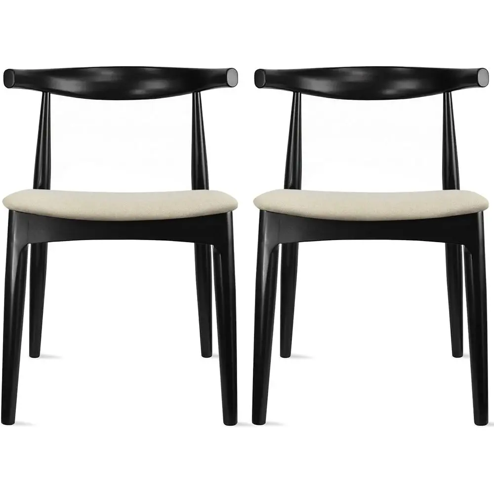 Pair of Solid Wood Dining Chairs with Beige Linen Cushioned Seats for Home, Kitchen, and Office Use (Black)
Pair of Solid Wood Dining Chairs with Beige Linen Cushioned Seats for Home, Kitchen, and Office Use (Black)