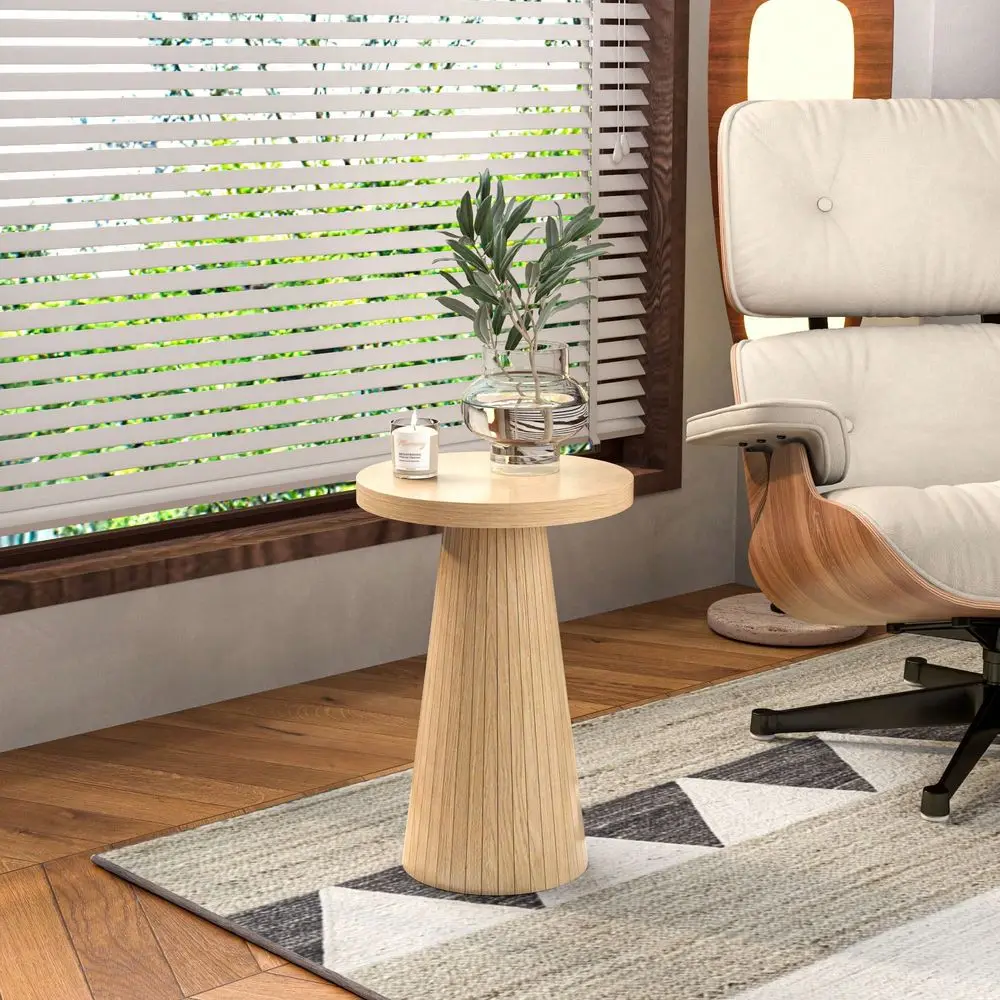 Side Table, Pedestal Fluted Accent Round End Table For Home, Bedroom, And Living Room
Side Table, Pedestal Fluted Accent Round End Table For Home, Bedroom, And Living Room