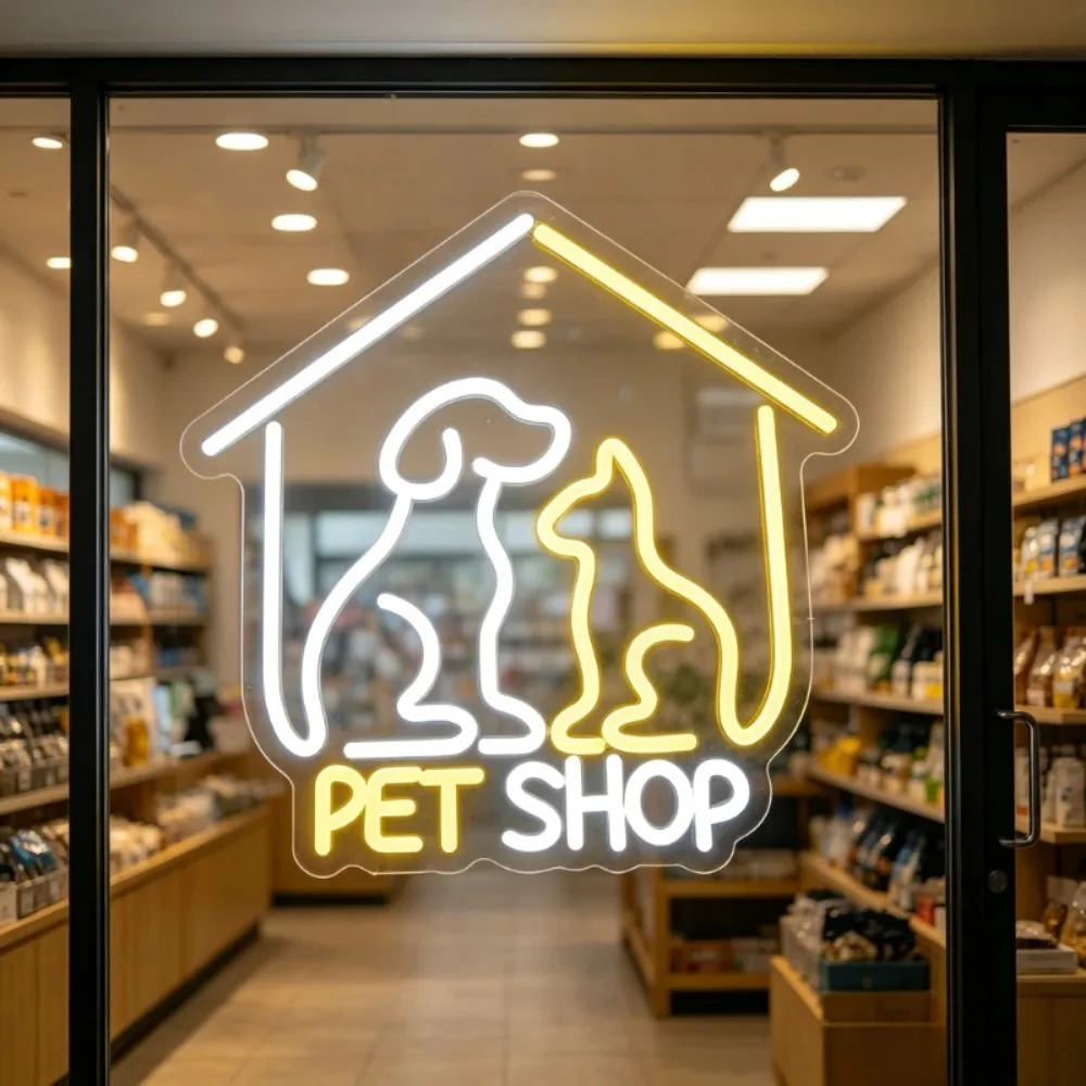 Pet Shop Dog Cat House LED Neon Sign for Wall Decor Dimmable Neon Light USB for Storefront Window Clinic Decor Business Sign
Pet Shop Dog Cat House LED Neon Sign for Wall Decor Dimmable Neon Light USB for Storefront Window Clinic Decor Business Sign