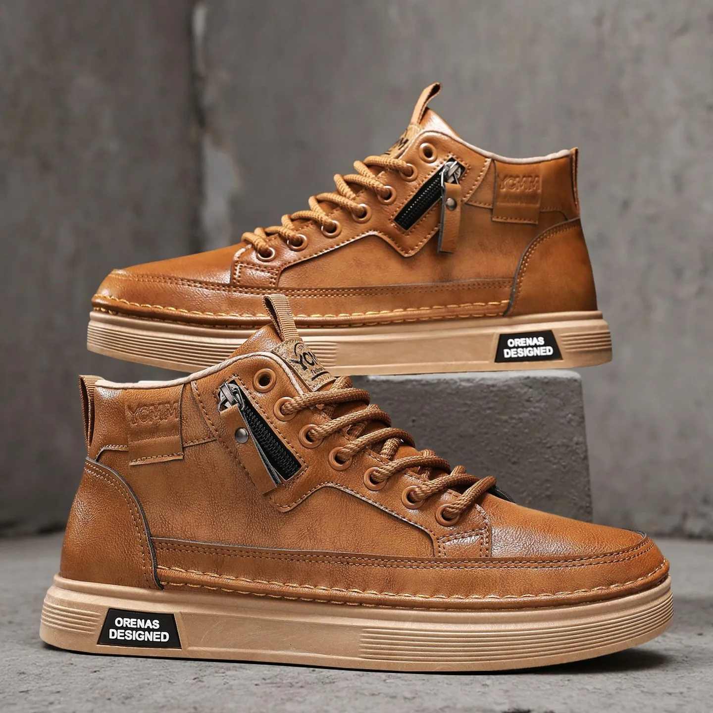 High-top Men's Shoes, British Style Casual Leather Shoes, Men's Solid-color Business Casual Versatile Platform Shoes
High-top Men's Shoes, British Style Casual Leather Shoes, Men's Solid-color Business Casual Versatile Platform Shoes