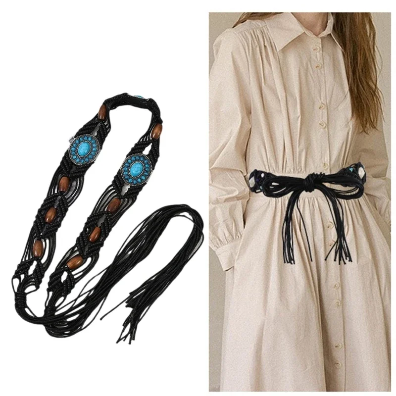 Cowgirl Waist Chain Casual Tie Belt Vintage Bohemian Waist Ceinture Cowgirl Lady Belt Elegant Woven Beads Western
Cowgirl Waist Chain Casual Tie Belt Vintage Bohemian Waist Ceinture Cowgirl Lady Belt Elegant Woven Beads Western