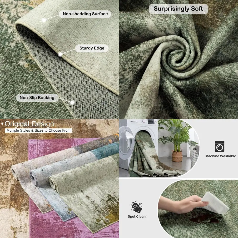 Modern 5x7 Abstract Green Faux Wool Washable Area Rug, Non-Slip for Living Room, Bedroom, Dining, Dorms, Playrooms, Offices
Modern 5x7 Abstract Green Faux Wool Washable Area Rug, Non-Slip for Living Room, Bedroom, Dining, Dorms, Playrooms, Offices