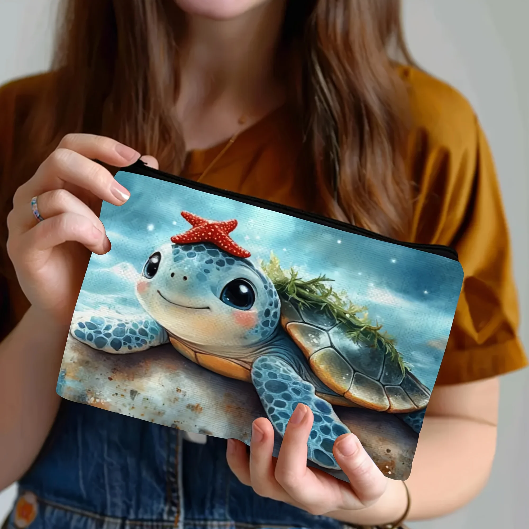 1pc Deep Sea Vibrant Ocean Inspired Makeup Bag - Spacious Durable Linen Cosmetic Pouch with Turtle and Starfish Design
1pc Deep Sea Vibrant Ocean Inspired Makeup Bag - Spacious Durable Linen Cosmetic Pouch with Turtle and Starfish Design