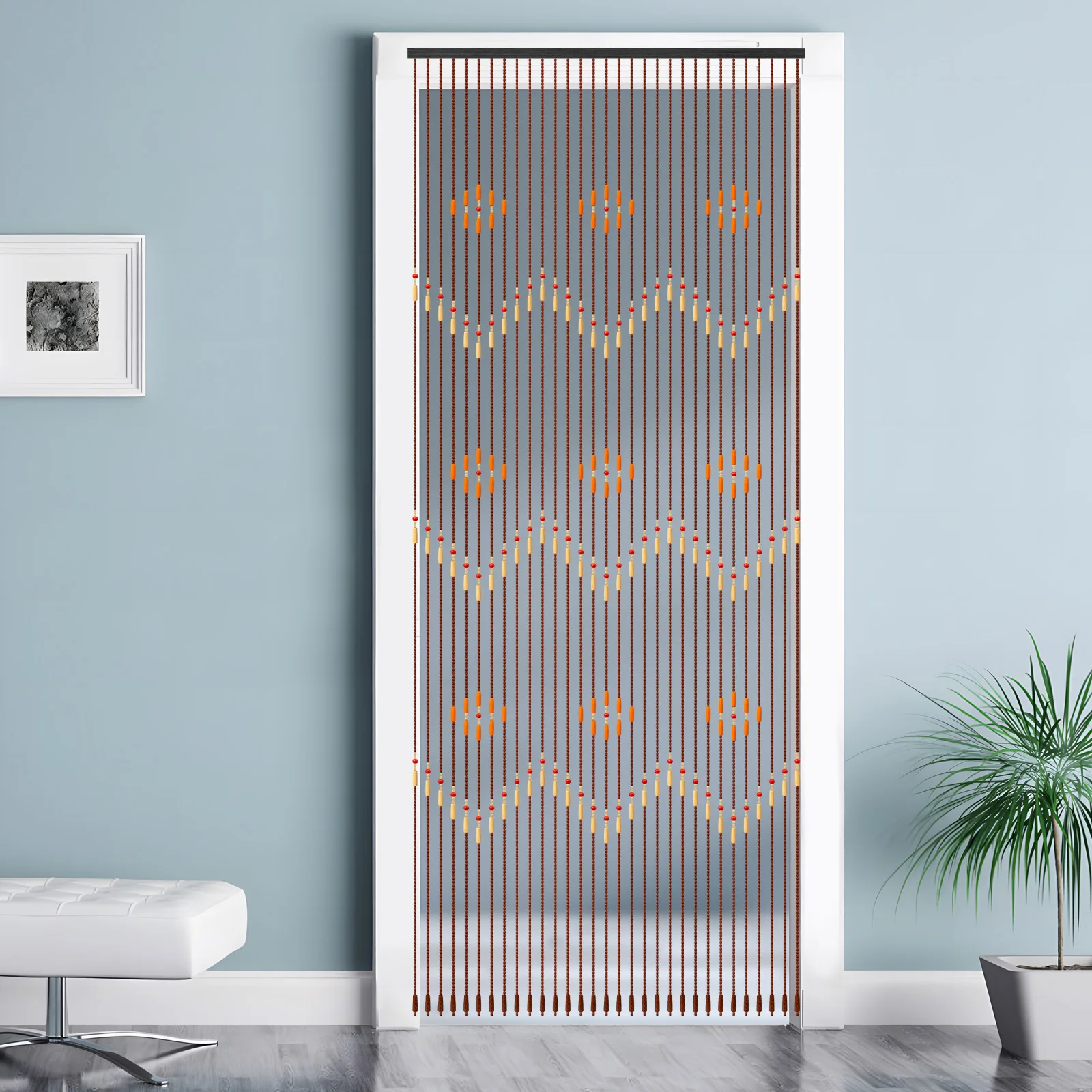 Wooden Bead Curtain Consists of 31 Lines 86.6 Inches with Wooden Track and Tassels Bedroom Doors, Bathroom Doors, Kitchen Doors
Wooden Bead Curtain Consists of 31 Lines 86.6 Inches with Wooden Track and Tassels Bedroom Doors, Bathroom Doors, Kitchen Doors