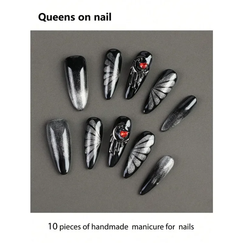 10 Pieces Handmade press on Nails Almond Style Fake Nails/Sfumato/Hand-Painted Petals/Metal Moon/Red Heart Sparkling Diamonds
10 Pieces Handmade press on Nails Almond Style Fake Nails/Sfumato/Hand-Painted Petals/Metal Moon/Red Heart Sparkling Diamonds