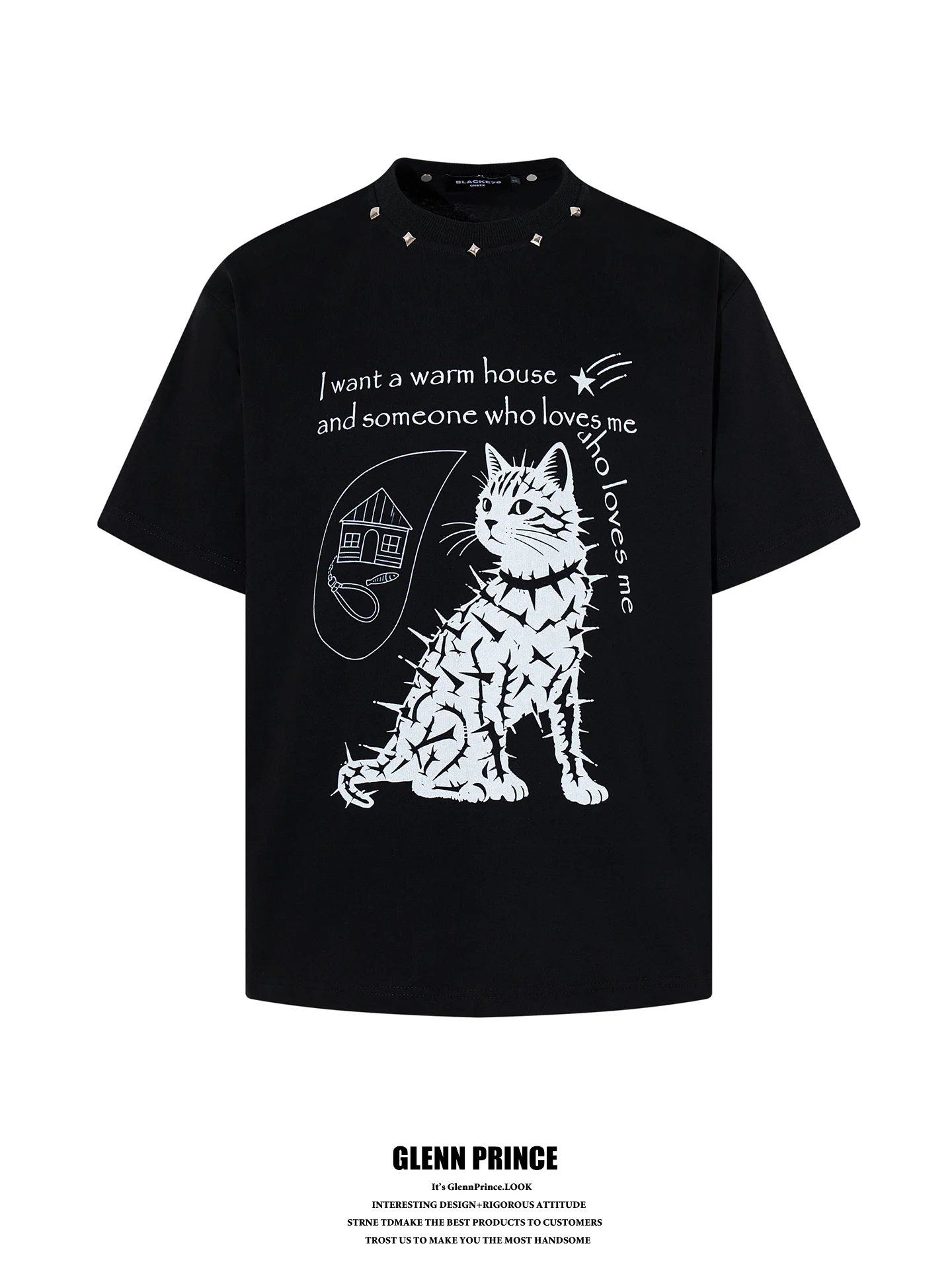 GPstudio American High Street Thorns Print Rivet Short Sleeve T-Shirt Men's Unique Design Trendy Brand Top Cotton Polyest...
GPstudio American High Street Thorns Print Rivet Short Sleeve T-Shirt Men's Unique Design Trendy Brand Top Cotton Polyest...
