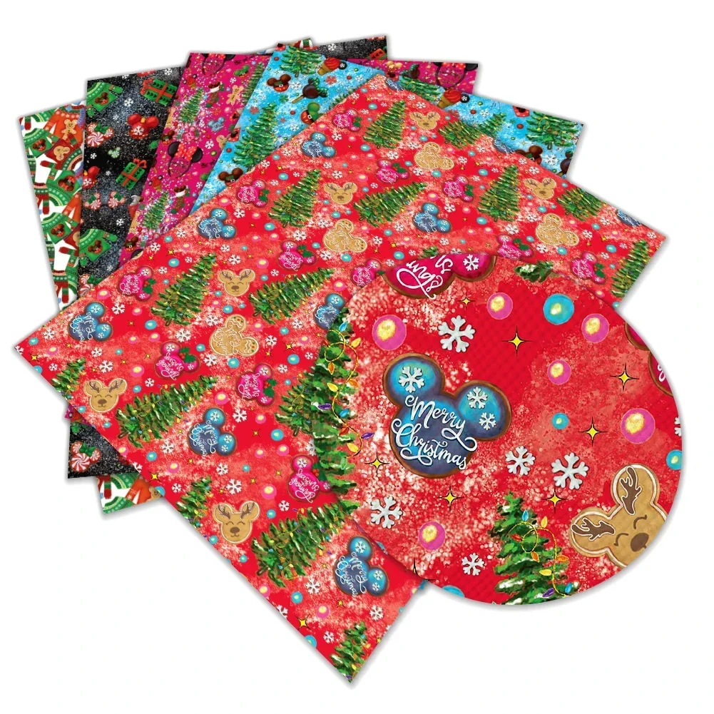 Christmas Cartoon Disney Mickey Printed Faux Leather Sheets Vinyl Sheets DIY Earring Hair Bow Crafts Leather 12*8"
Christmas Cartoon Disney Mickey Printed Faux Leather Sheets Vinyl Sheets DIY Earring Hair Bow Crafts Leather 12*8"