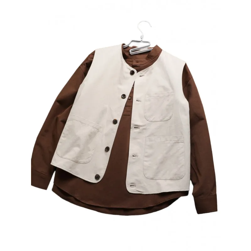 Мужской японский повседневный жилет, стиль спецодежды в стиле ретро, карман из 100% хлопка, свободный крой для работы на открытом воздухе и в кафе
Мужской японский повседневный жилет, стиль спецодежды в стиле ретро, карман из 100% хлопка, свободный крой для работы на открытом воздухе и в кафе