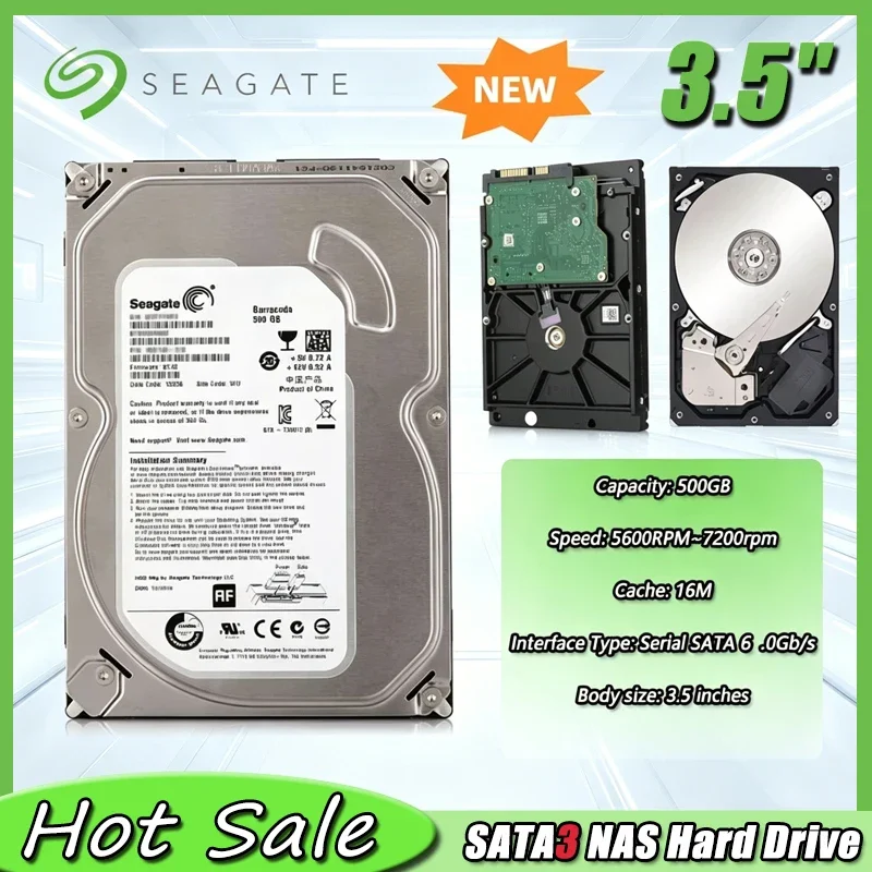 For 3.5-Inch Seagate Internal Mechanical Hard Disk SATA2/SATA3 6Gb/S 500GB HDD 7200RPM 32MB Buffering Suitable For Desktop PC
For 3.5-Inch Seagate Internal Mechanical Hard Disk SATA2/SATA3 6Gb/S 500GB HDD 7200RPM 32MB Buffering Suitable For Desktop PC