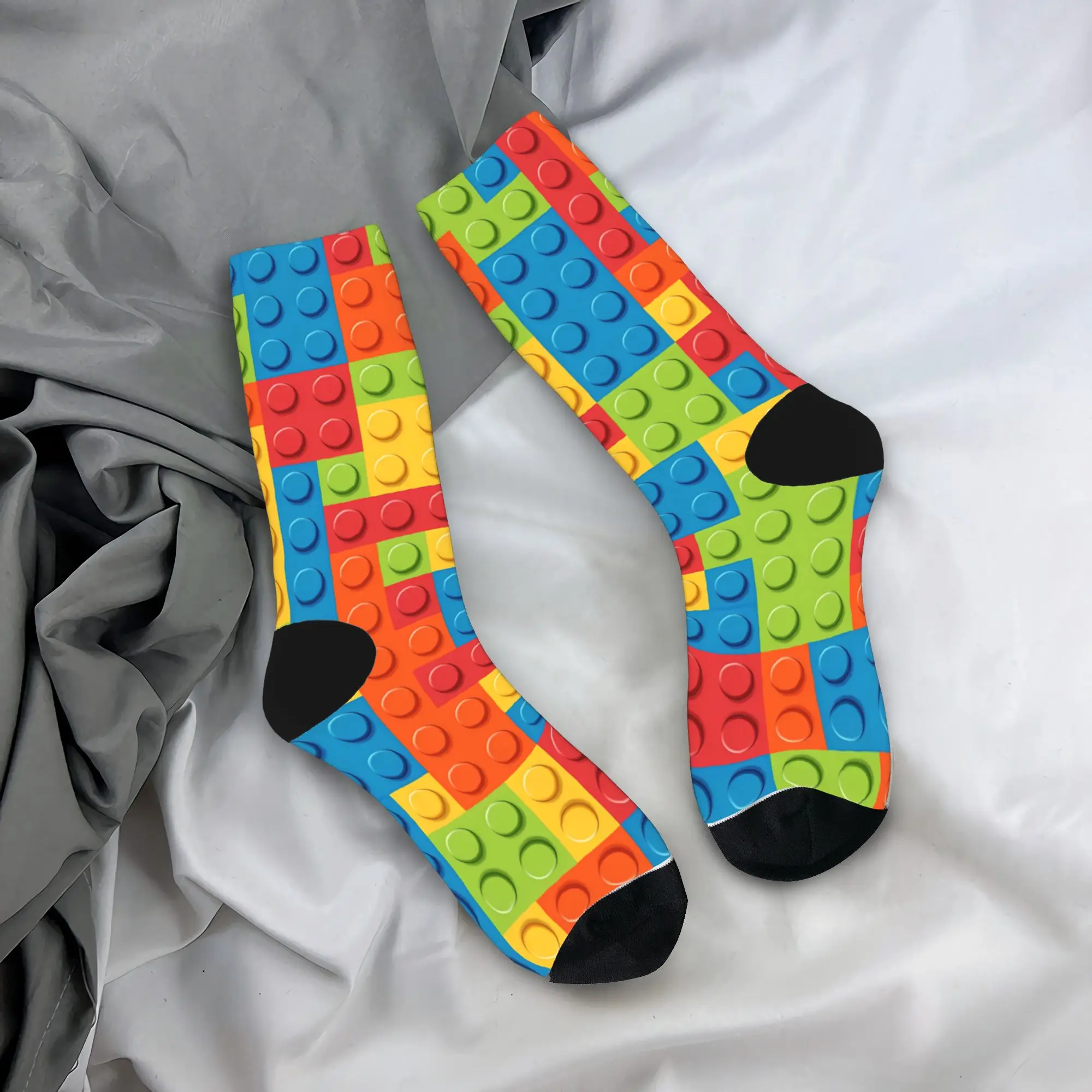 Unisex Men Socks Vibrant Primary Color Building Blocks Pattern Stockings Anti Bacterial Soft Socks Winter Retro Skateboard Socks
Unisex Men Socks Vibrant Primary Color Building Blocks Pattern Stockings Anti Bacterial Soft Socks Winter Retro Skateboard Socks
