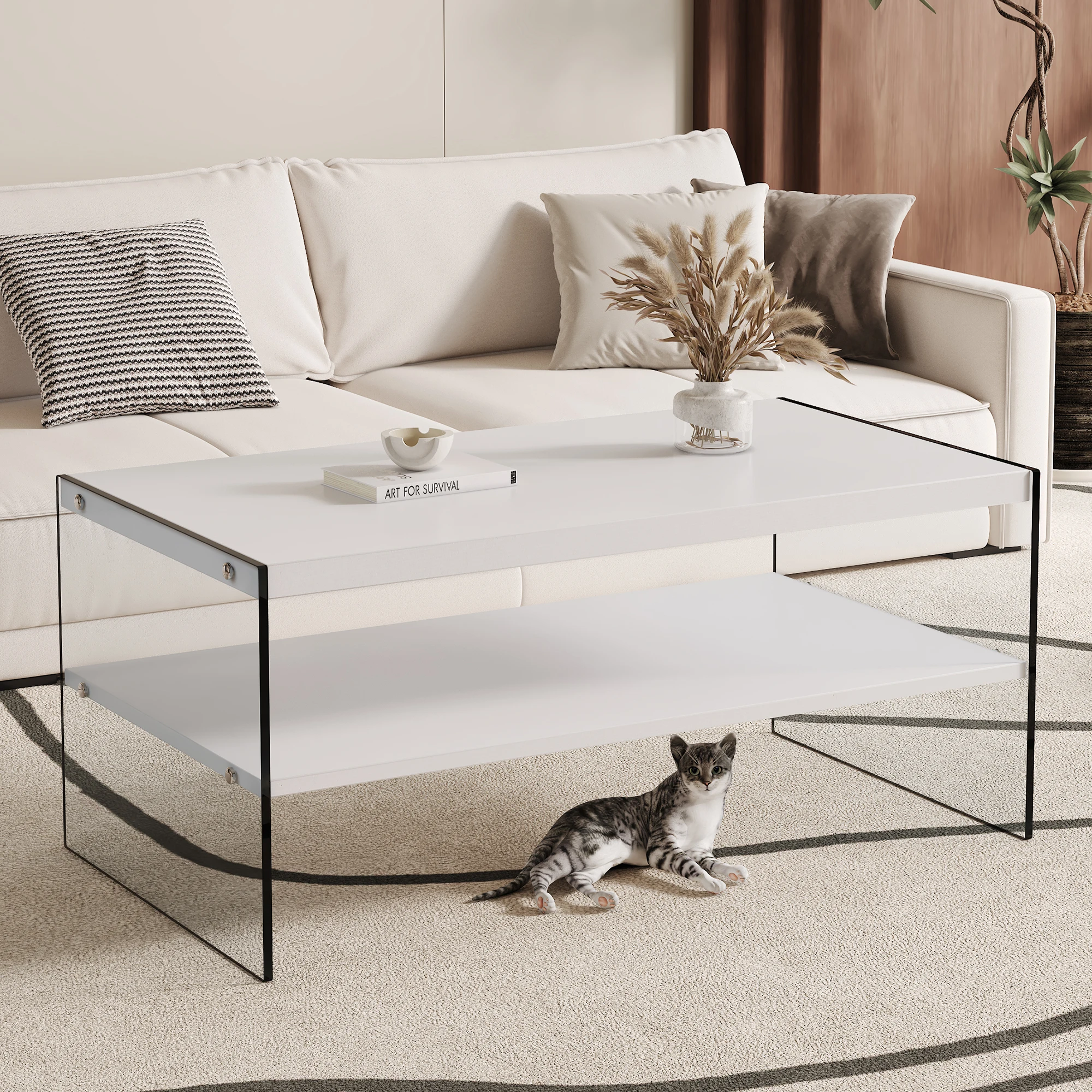 Coffee Table with Storage and Drawers 2 Tier Wood Center Table for Bedroom Apartment glass Legs Rustic Style
Coffee Table with Storage and Drawers 2 Tier Wood Center Table for Bedroom Apartment glass Legs Rustic Style