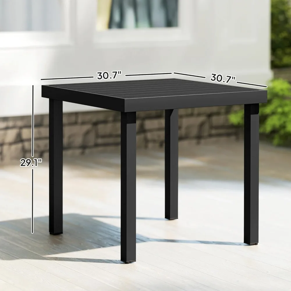 Outdoor Dining Table for 4 Person, Square Patio Table, Aluminum Metal Legs, Woodgrain Black, Customized
Outdoor Dining Table for 4 Person, Square Patio Table, Aluminum Metal Legs, Woodgrain Black, Customized