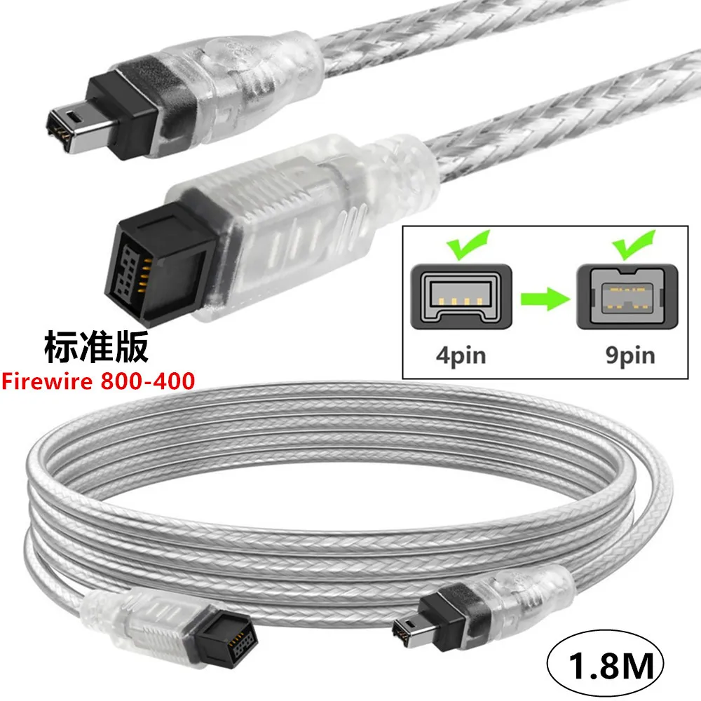 Высокоскоростной кабель Firewire 1394B 800-400 IEEE с 9-контактным разъемом на 4-контактный разъем для Mac Pro, MacBook Pro, Mac mini, iMac PC, цифровой камеры 
Высокоскоростной кабель Firewire 1394B 800-400 IEEE с 9-контактным разъемом на 4-контактный разъем для Mac Pro, MacBook Pro, Mac mini, iMac PC, цифровой камеры