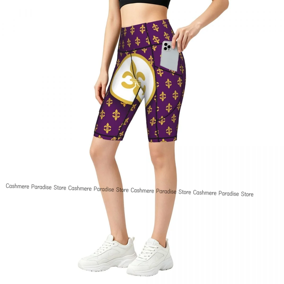 Double Pocket Sports Shorts Women Elastic Slim Fleur De Lis Design Shorts Gym Exercise Running High Waist Yoga Fitness Shorts
Double Pocket Sports Shorts Women Elastic Slim Fleur De Lis Design Shorts Gym Exercise Running High Waist Yoga Fitness Shorts