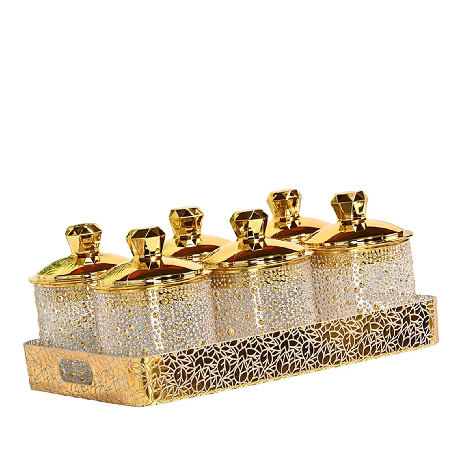 Food Storage Jar Transparent Gold Accessory Sturdy for Nuts Dessert Kitchen Counter
Food Storage Jar Transparent Gold Accessory Sturdy for Nuts Dessert Kitchen Counter