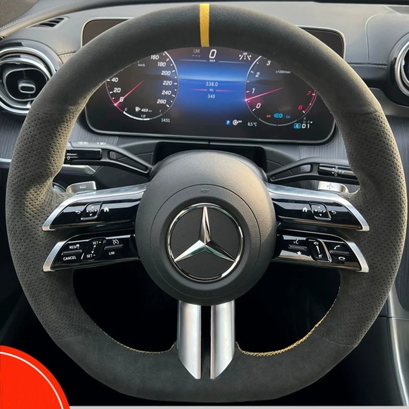 Hand-stitched non-slip high quality Suede Car Steering Wheel Cover For Mercedes Benz C-Class W206 2021 E-Class W213 2021
Hand-stitched non-slip high quality Suede Car Steering Wheel Cover For Mercedes Benz C-Class W206 2021 E-Class W213 2021
