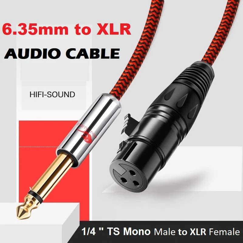 1/4 Inch TS Mono 6.35mm Male to XLR Female Unbalanced Audio Cable for Amplifier Mixer Electric Guitar Bass Mic Shielded Cords
1/4 Inch TS Mono 6.35mm Male to XLR Female Unbalanced Audio Cable for Amplifier Mixer Electric Guitar Bass Mic Shielded Cords