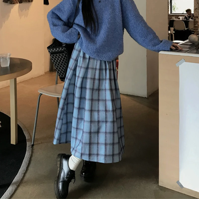 Vintage Plaid Midi Skirt Women Japanese Harajuku Woolen Pleated Skirts Winter Streetwear Korean High Waist Casual A Line Faldas
Vintage Plaid Midi Skirt Women Japanese Harajuku Woolen Pleated Skirts Winter Streetwear Korean High Waist Casual A Line Faldas