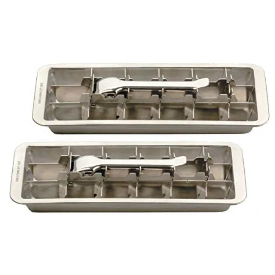 Stainless Steel 18 Cube Ice Cube Tray Set of 2
Stainless Steel 18 Cube Ice Cube Tray Set of 2
