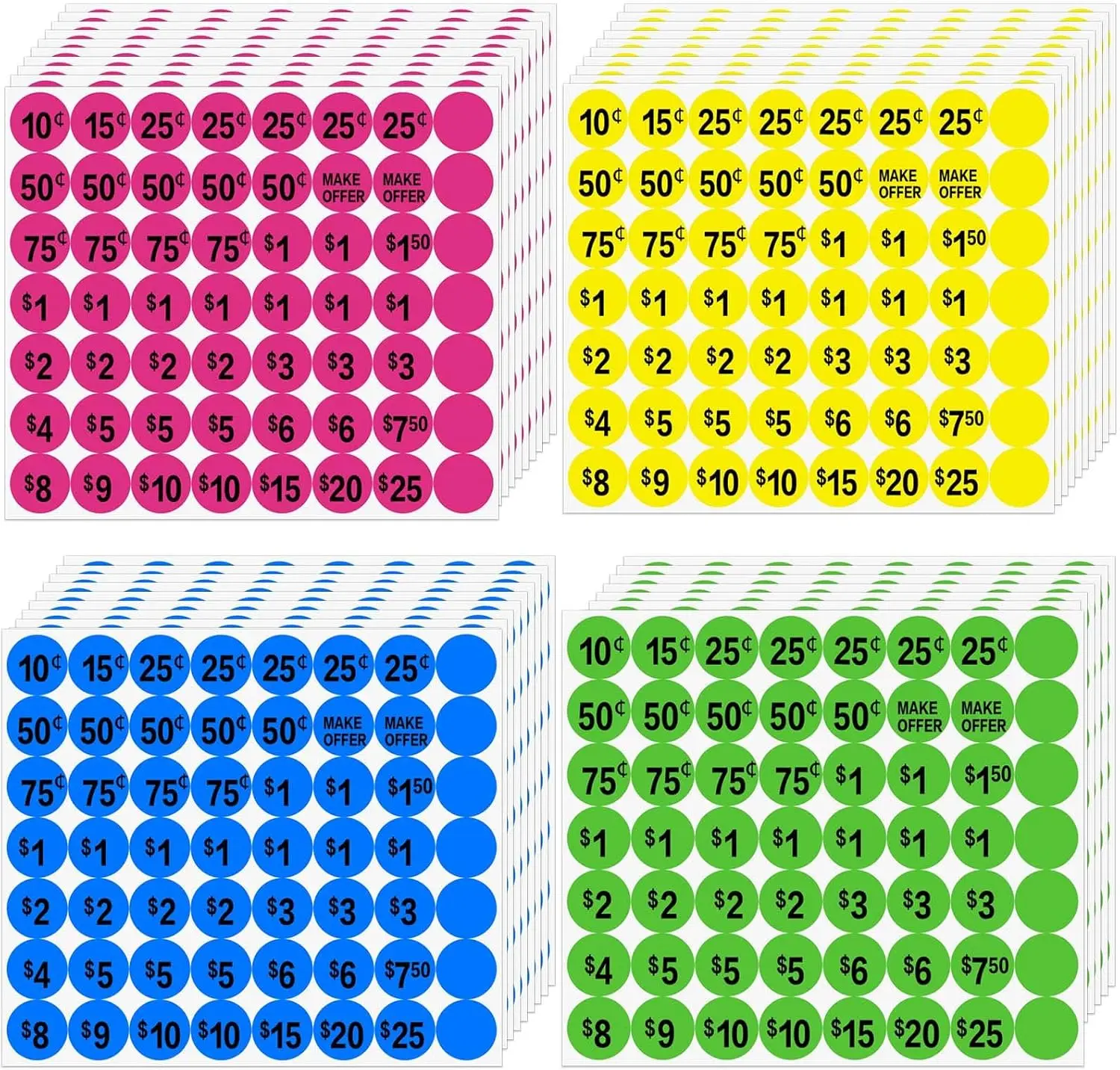 1344 Pcs Garage Sale Price Stickers with 3/4" Round Labels for Yard Sale Flea Market Pricing
1344 Pcs Garage Sale Price Stickers with 3/4" Round Labels for Yard Sale Flea Market Pricing