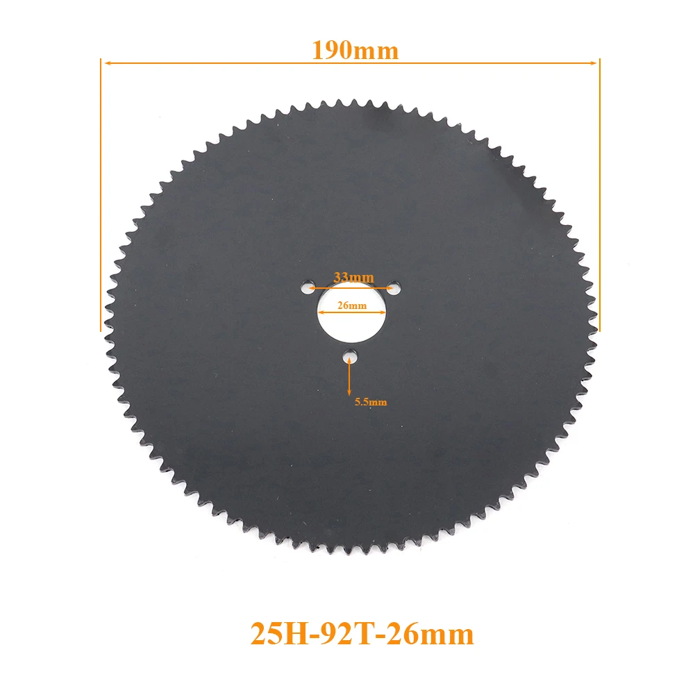 25H 92T Tooth 26MM Rear Chain Gear Sprocket for Electric Scooter 2 stroke 47CC 49CC Mini Moto ATV Quad Dirt Pit Pocket Bike
25H 92T Tooth 26MM Rear Chain Gear Sprocket for Electric Scooter 2 stroke 47CC 49CC Mini Moto ATV Quad Dirt Pit Pocket Bike