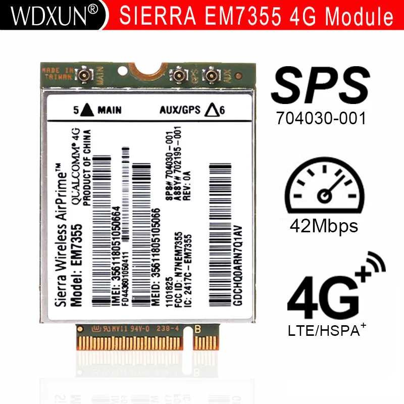 Wireless Gobi5000 Em7355 Lte/evdo/hspa+ 42mbps Ngff Card 4g Module For Hp Lt4111 Wwan 704030-001 Wcdma Card
Wireless Gobi5000 Em7355 Lte/evdo/hspa+ 42mbps Ngff Card 4g Module For Hp Lt4111 Wwan 704030-001 Wcdma Card