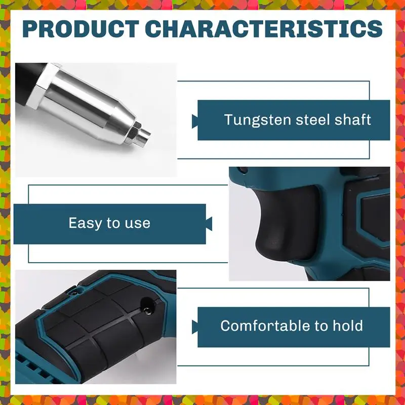 Promotion! Cordless Electric Rivet Gun 2.4-4.8Mm Rechargeable Blind Riveter Nut Gun With LED For 18V Battery Not Include
Promotion! Cordless Electric Rivet Gun 2.4-4.8Mm Rechargeable Blind Riveter Nut Gun With LED For 18V Battery Not Include
