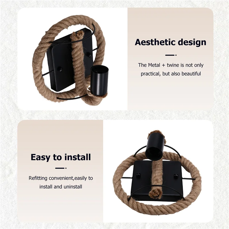 【NEW】Vintage Wall Lamp American Rope Industrial Lamp Personality Bar Iron Wall Lamp Loft Aisles Wall Lights(No Light Source)
【NEW】Vintage Wall Lamp American Rope Industrial Lamp Personality Bar Iron Wall Lamp Loft Aisles Wall Lights(No Light Source)
