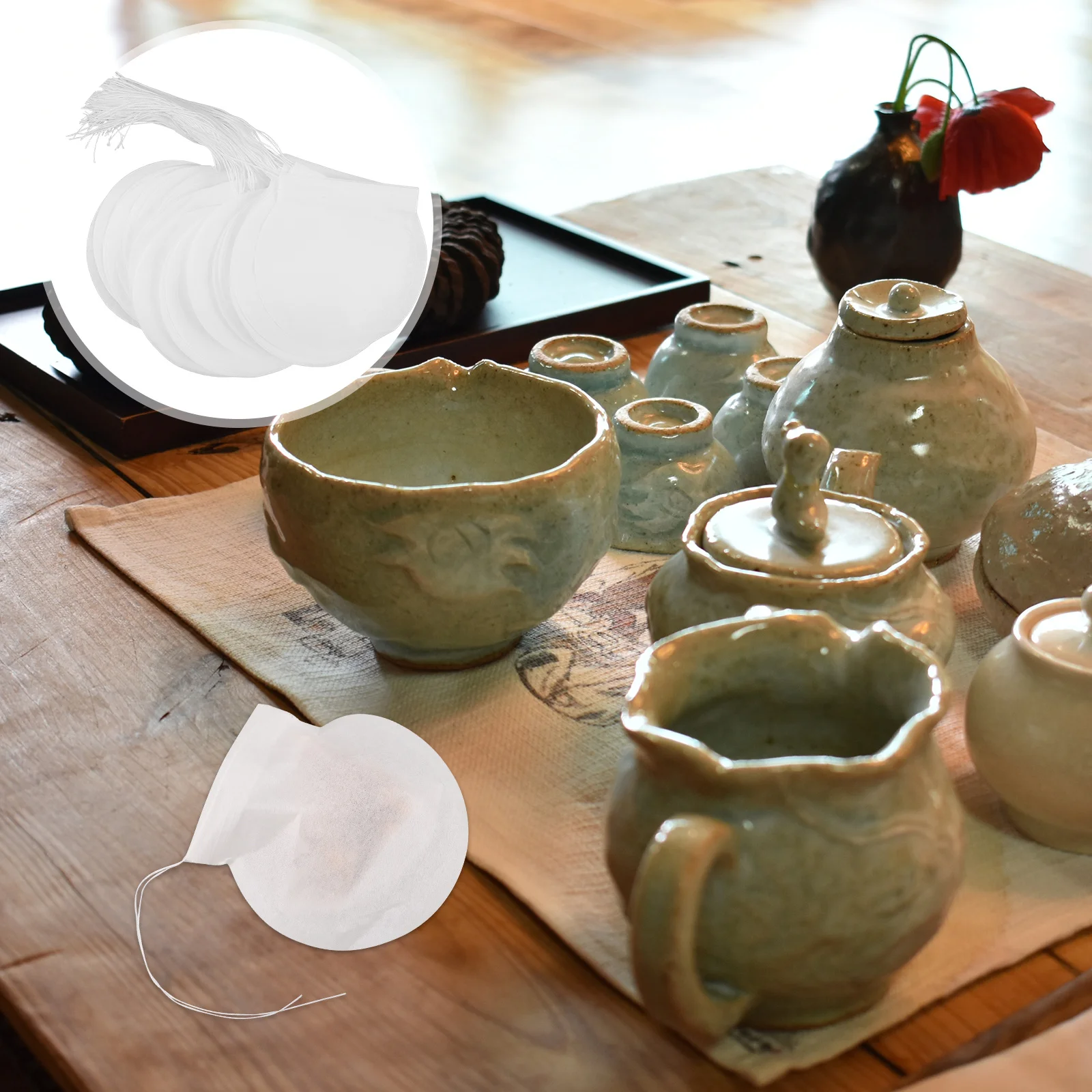 100Pcs Fillable Tea Filter Bags Round Disposable Drawstring Empty Bags for Loose Leaves Coffee Herbal Brewing Empty Tea Bag
100Pcs Fillable Tea Filter Bags Round Disposable Drawstring Empty Bags for Loose Leaves Coffee Herbal Brewing Empty Tea Bag