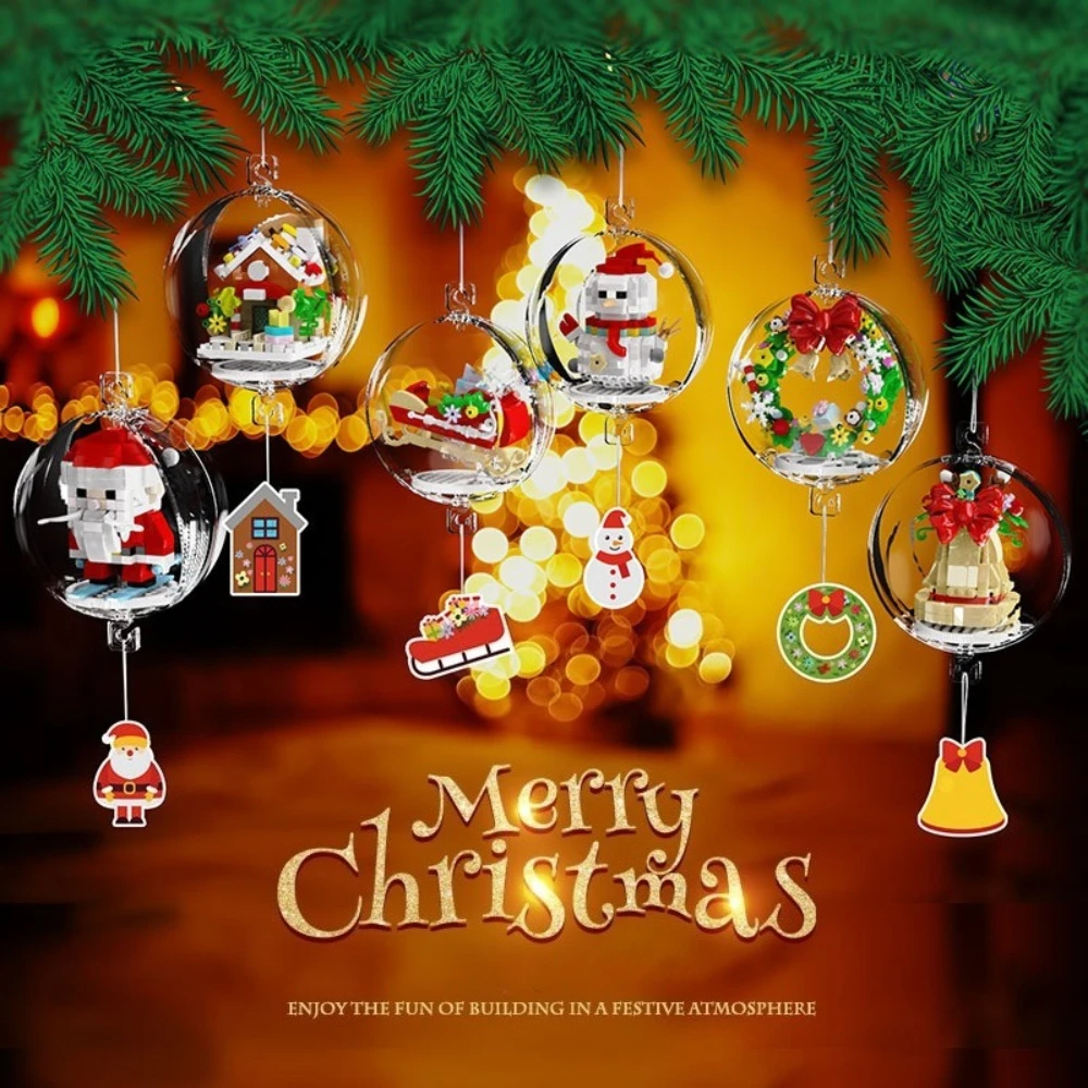 MOC Christmas Snowman Pendant Ball Bell Santa Claus Building Blocks Set Lantern Lamp Light Tree Decor Toys For Holiday Xmas Gift
MOC Christmas Snowman Pendant Ball Bell Santa Claus Building Blocks Set Lantern Lamp Light Tree Decor Toys For Holiday Xmas Gift