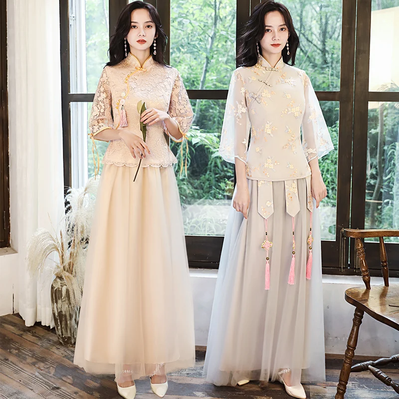 Patchwork Vintage Cheongsam Lace Sleeve 2022 New Qipao Flower Mandarin Collar Sexy Formal Embroidery Party Dress Gown Vestidos
Patchwork Vintage Cheongsam Lace Sleeve 2022 New Qipao Flower Mandarin Collar Sexy Formal Embroidery Party Dress Gown Vestidos