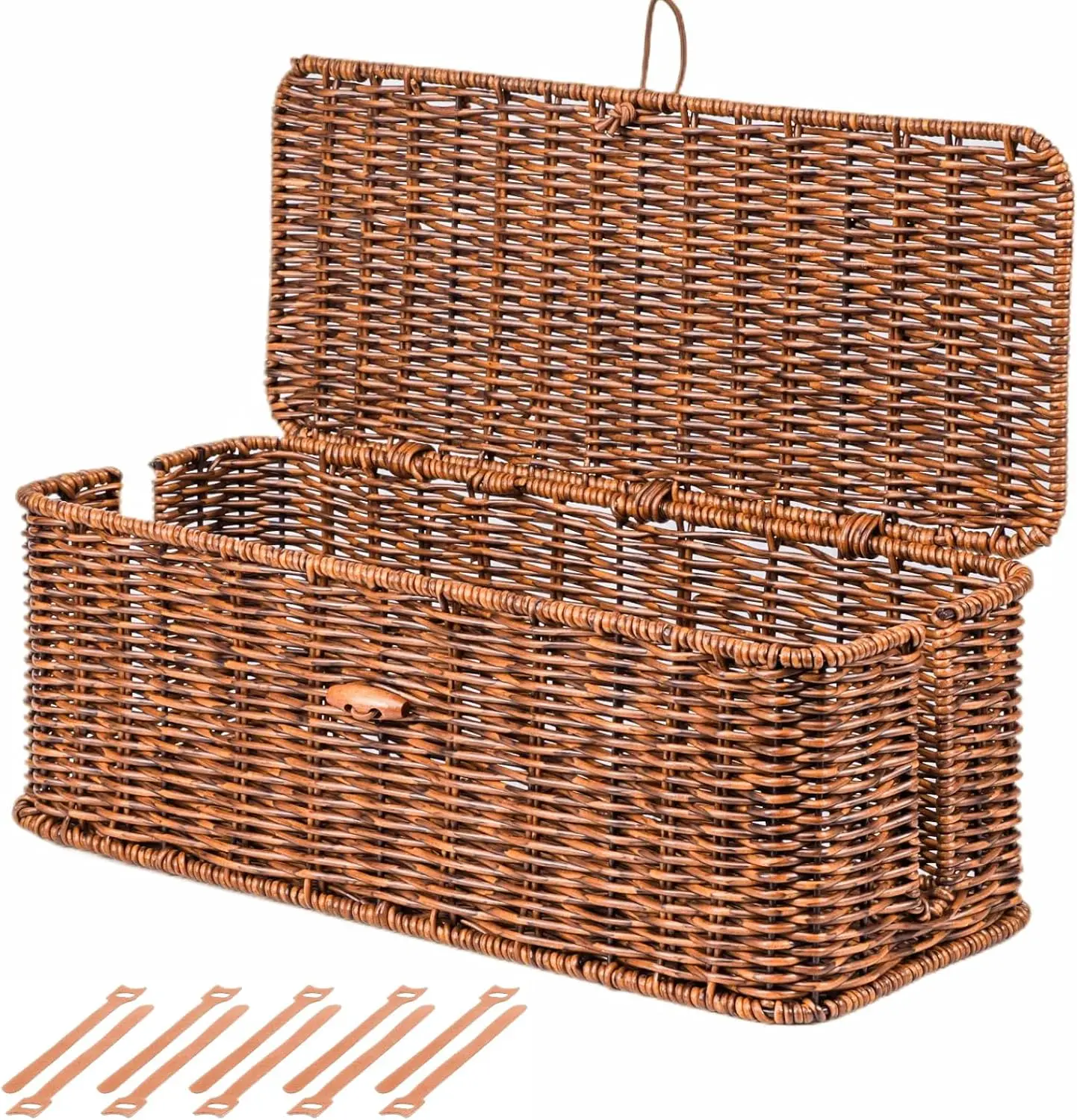 Rattan Cable Management Box, Cord Organizer for Desk with Lockable Lid & Cable Ties
Rattan Cable Management Box, Cord Organizer for Desk with Lockable Lid & Cable Ties