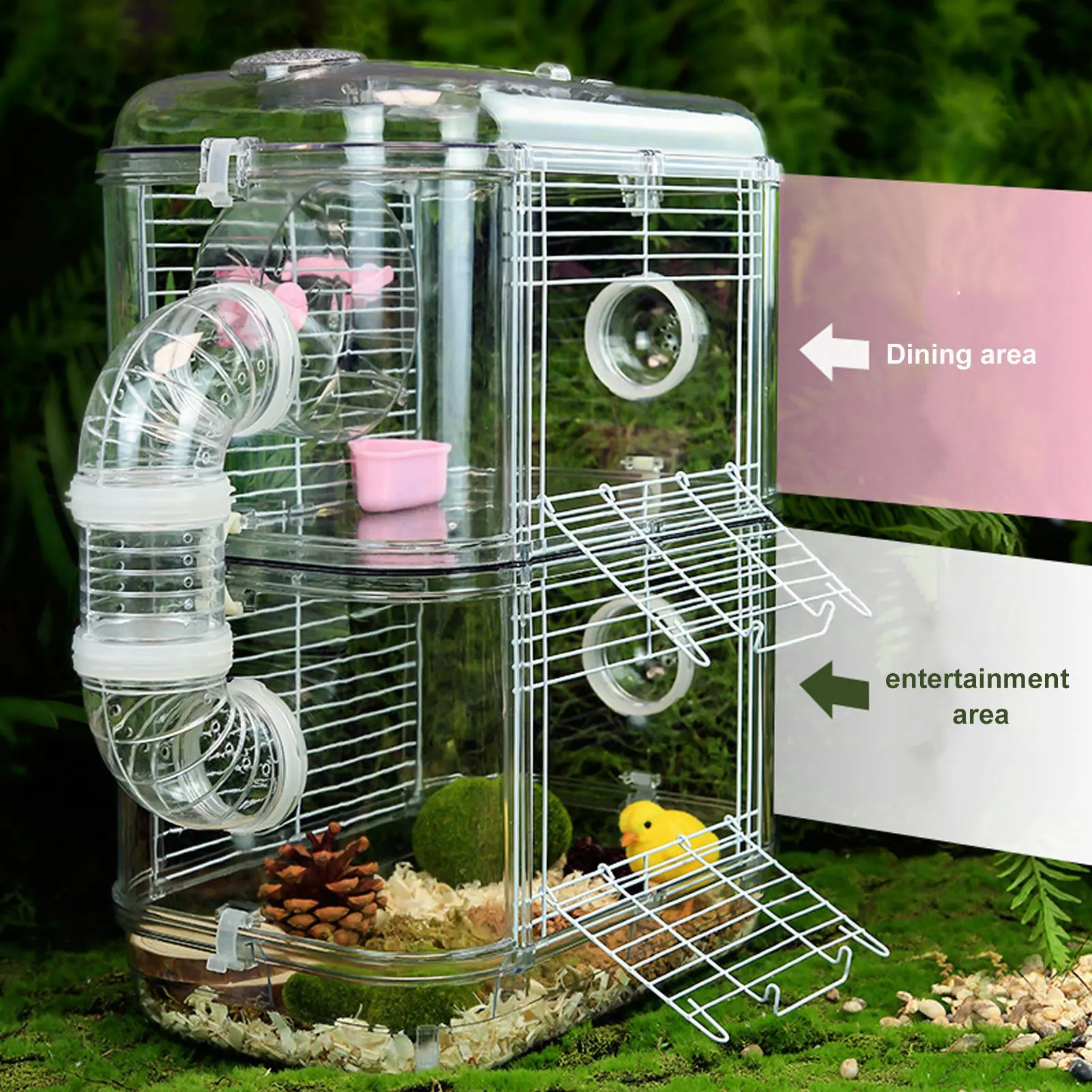 Hamster Cage Double Layer Iron Wire Fun Interactive Mice Small Animal Castle House with Water Bottle and Running Wheels
Hamster Cage Double Layer Iron Wire Fun Interactive Mice Small Animal Castle House with Water Bottle and Running Wheels