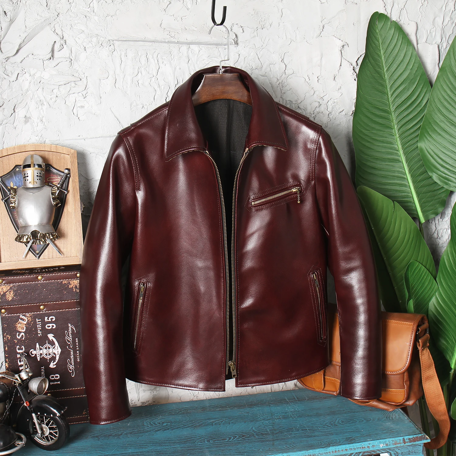 Urban Baron Men's Genuine Top Layer Cowhide Leather Jaet Wax Dyeing Flip Collar Biker Jaet Faionable Busin Casual
Urban Baron Men's Genuine Top Layer Cowhide Leather Jaet Wax Dyeing Flip Collar Biker Jaet Faionable Busin Casual