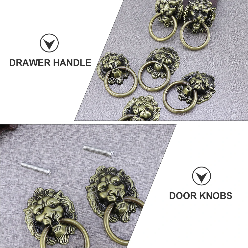 5pcs Lion Head Cabinet Handles Zinc Alloy Vintage Drawer Pulls Door Wardrobe Knobs Rust Resistant Smooth Wear Anti Skid
5pcs Lion Head Cabinet Handles Zinc Alloy Vintage Drawer Pulls Door Wardrobe Knobs Rust Resistant Smooth Wear Anti Skid
