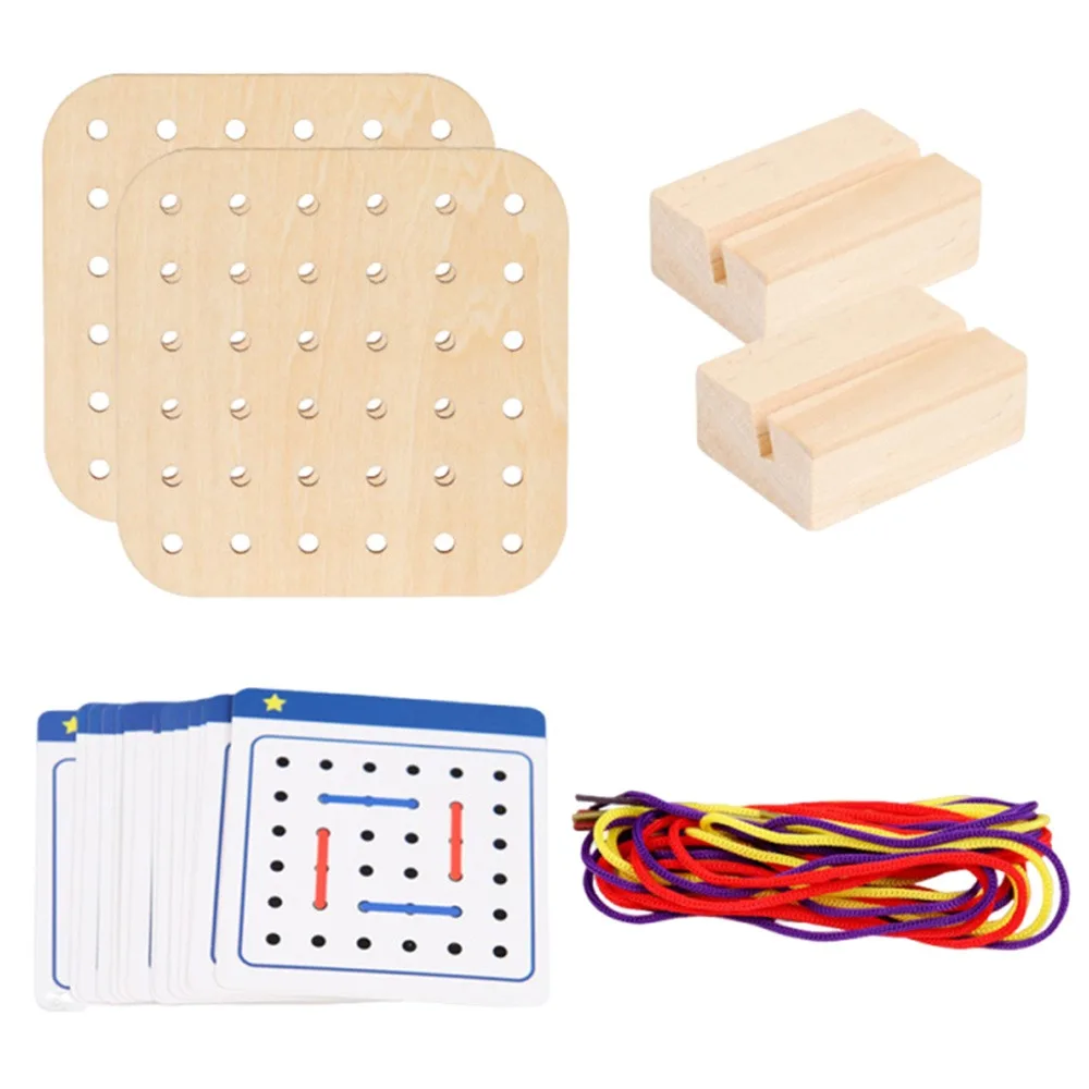 Creativity Montessori Wooden Rope Board Interaction Thinking Training Wooden Lacing Toy Fun with 15Pcs Cards
Creativity Montessori Wooden Rope Board Interaction Thinking Training Wooden Lacing Toy Fun with 15Pcs Cards