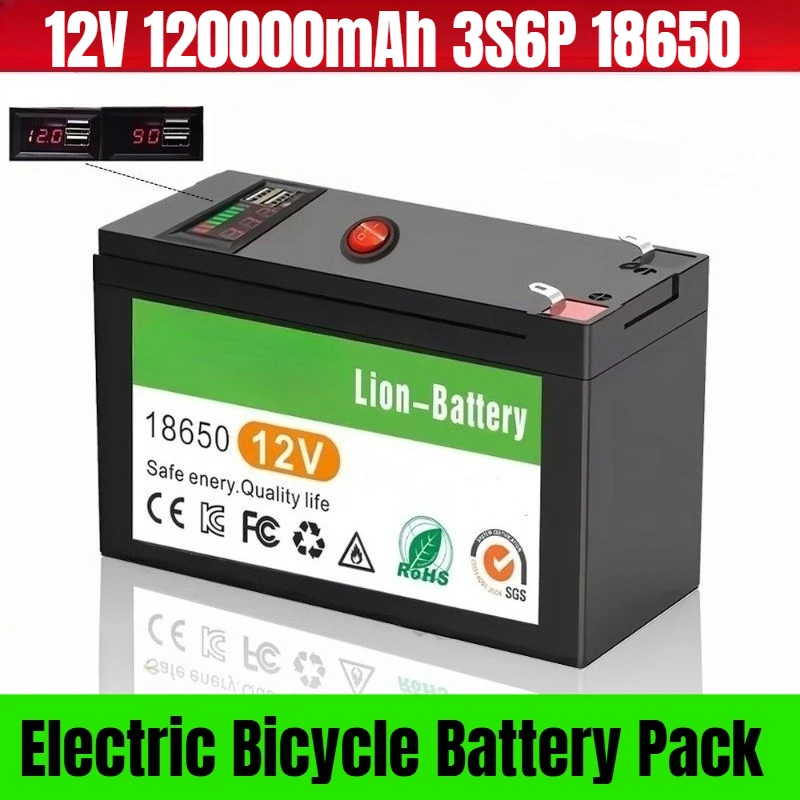 12V 120000mAh 3S6P 18650 Electric Bicycle Battery Pack
12V 120000mAh 3S6P 18650 Electric Bicycle Battery Pack