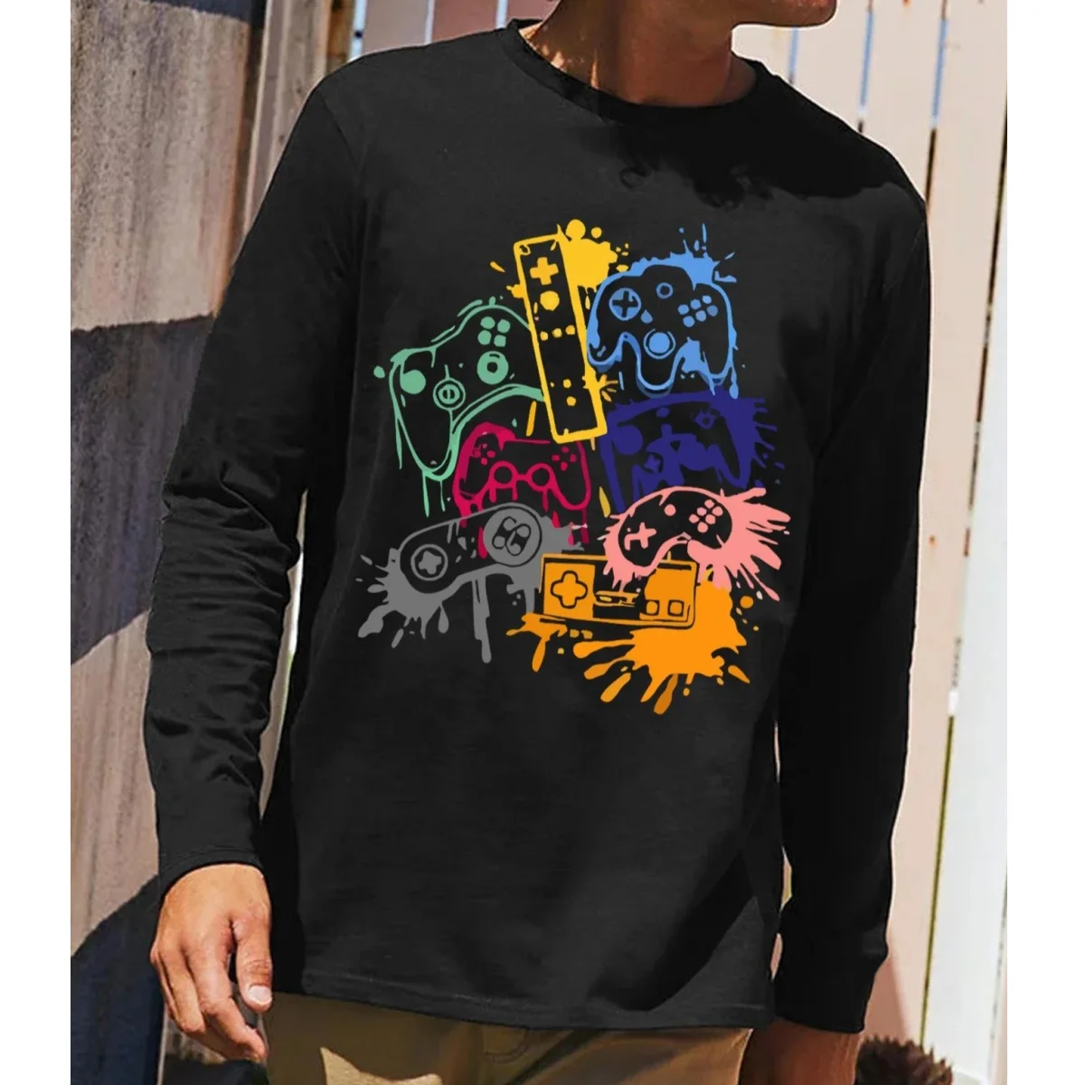 Fashion Graffiti Game Console Graphic Printed Long Sleeve T Shirt For Men Casual Versatile Street Style Top Harajuku Man Clothes
Fashion Graffiti Game Console Graphic Printed Long Sleeve T Shirt For Men Casual Versatile Street Style Top Harajuku Man Clothes