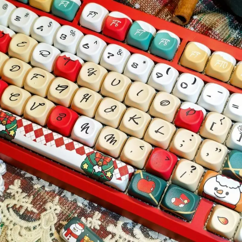 129 Keys Christmas Keycaps PBT Five-sided Sublimation Red Christmas Atmosphere MOA Highly Cute Cartoon Birthday Gift Keycaps
129 Keys Christmas Keycaps PBT Five-sided Sublimation Red Christmas Atmosphere MOA Highly Cute Cartoon Birthday Gift Keycaps