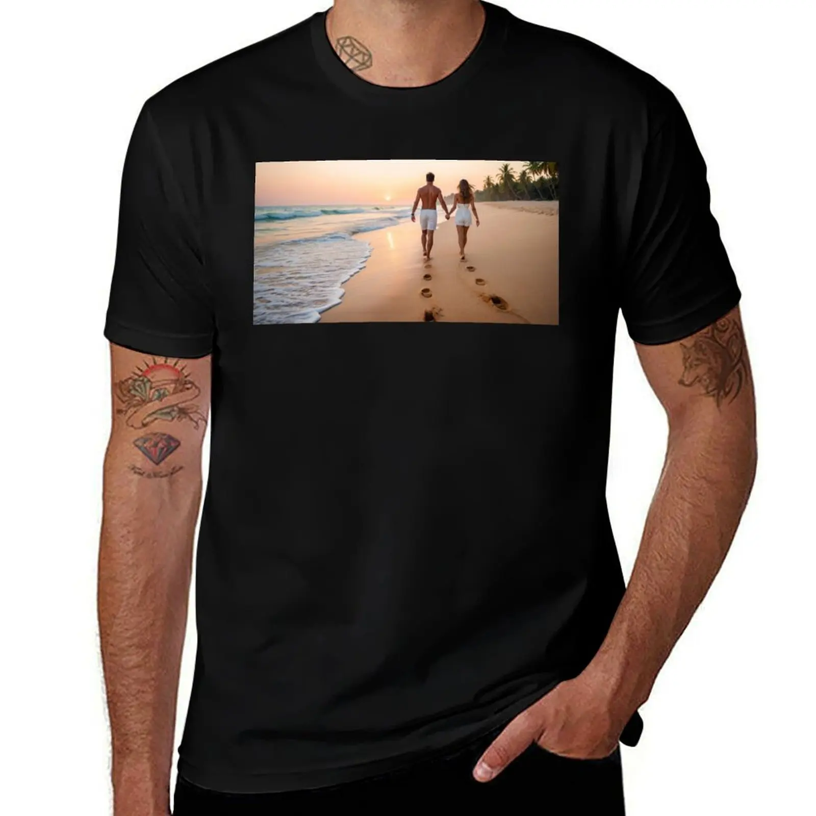 Couple strolls handheld along the beach T-Shirt funny gifts anime figures summer tops Blouse sweat shirts, men
Couple strolls handheld along the beach T-Shirt funny gifts anime figures summer tops Blouse sweat shirts, men