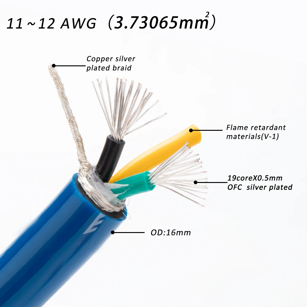D515 Hifi Performance DIY Power cable EMC shielded OFC silver plated power cable bulk cable
D515 Hifi Performance DIY Power cable EMC shielded OFC silver plated power cable bulk cable